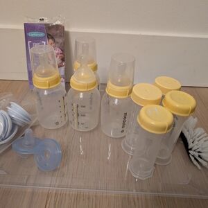 Medela Yellow-Top Baby Bottles and Pumping Accessories -EVERYTHING You Need!!!